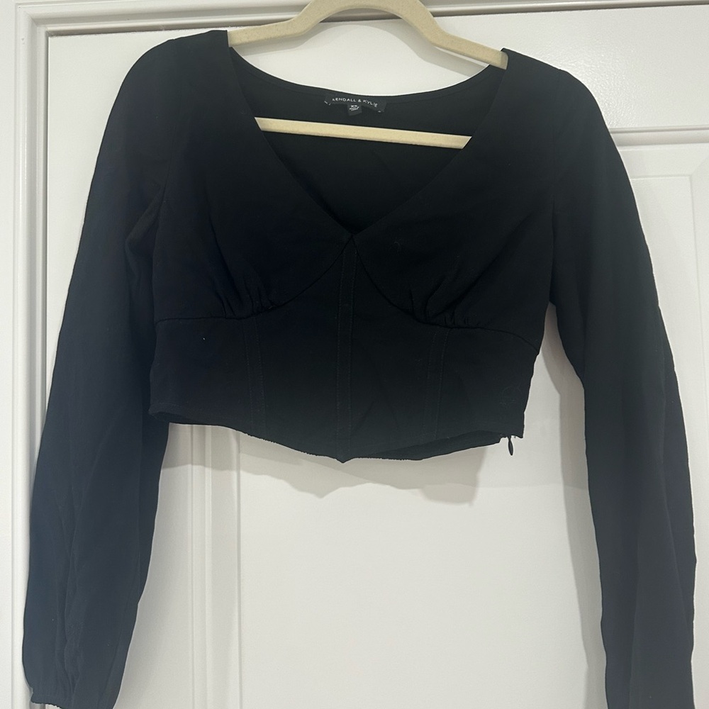 Kendall & Kylie Black Crop Top